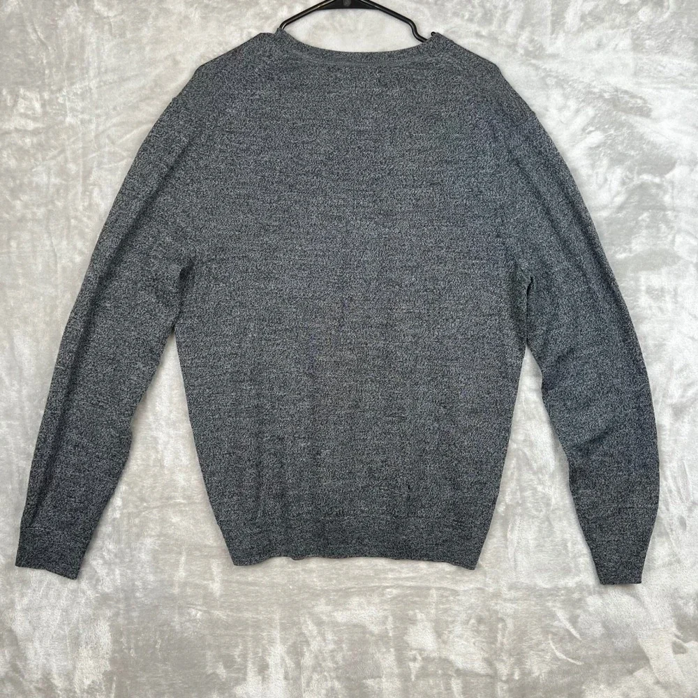 Banana Republic Mens Sweater‎ V Neck Long Sleeve 100% Merino Wool Gray L